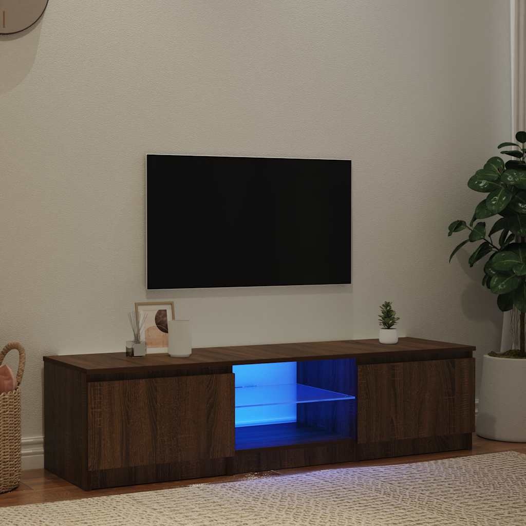 VidaXL Tv-meubel met LED-verlichting 140x40x36 cm bruin eikenkleur