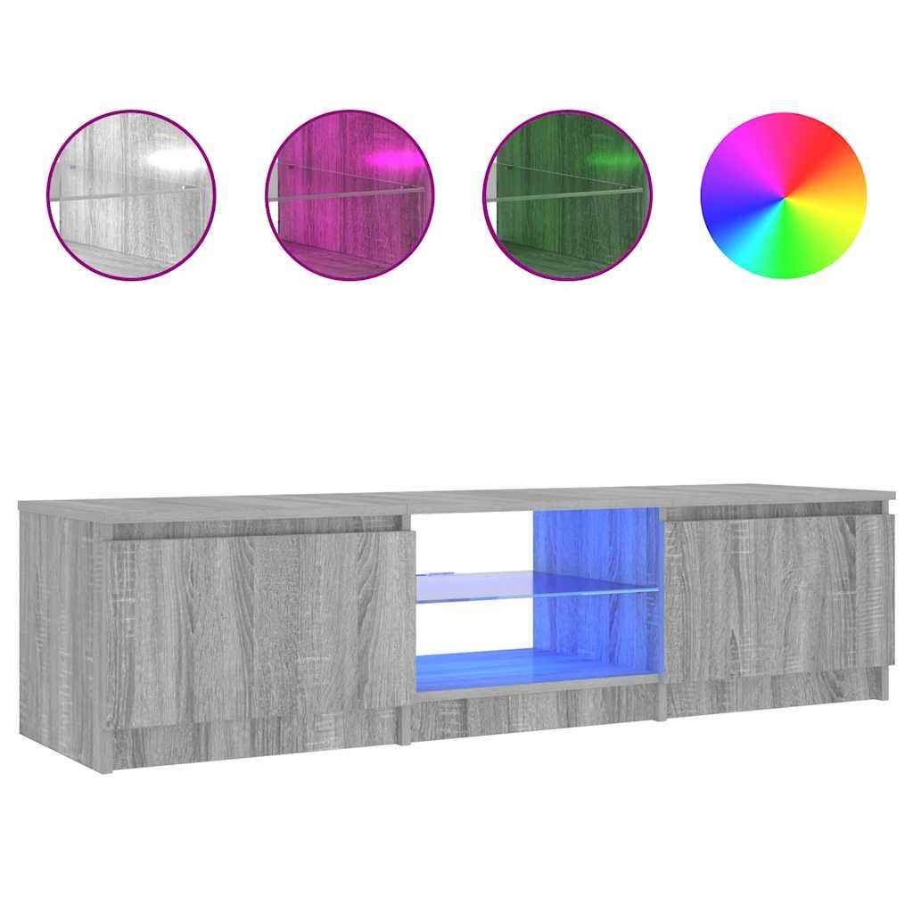 VidaXL Tv-meubel met LED-verlichting 140x40x36 cm grijs sonoma eiken