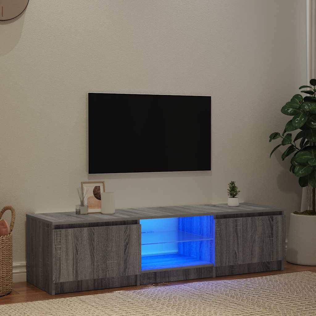 VidaXL Tv-meubel met LED-verlichting 140x40x36 cm grijs sonoma eiken