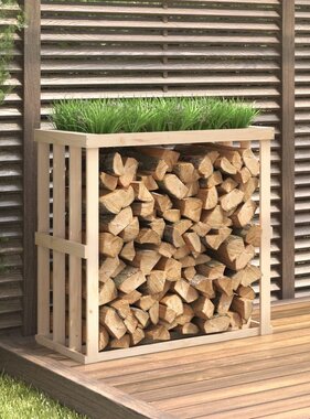 VidaXL Houtblokhouder 108x52x106 cm massief grenenhout