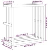 VidaXL Houtblokhouder 108x52x106 cm massief grenenhout