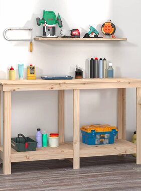VidaXL Werkbank 140x50x80 cm massief grenenhout
