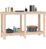 VidaXL Werkbank 140x50x80 cm massief grenenhout