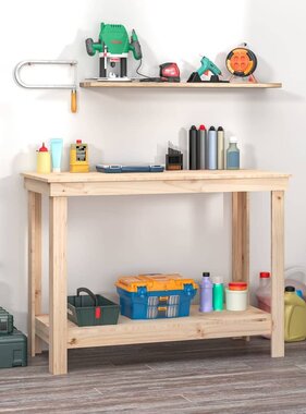 VidaXL Werkbank 110x50x80 cm massief grenenhout