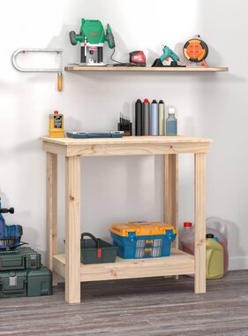 VidaXL Werkbank 80x50x80 cm massief grenenhout