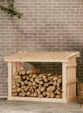 VidaXL Haardhoutrek 108x64,5x77 cm massief grenenhout wit