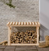 VidaXL Haardhoutrek 108x64,5x77 cm massief grenenhout wit