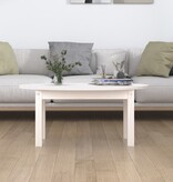 VidaXL Salontafel 80x40x35 cm massief grenenhout wit