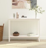 VidaXL Wandtafel 110x40x80 cm massief grenenhout wit