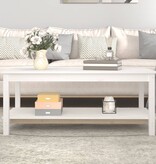 VidaXL Salontafel 110x55x45 cm massief grenenhout wit