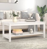 VidaXL Salontafel 110x55x45 cm massief grenenhout wit
