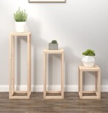 VidaXL 3-delige Plantenstandaardset massief grenenhout