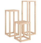 VidaXL 3-delige Plantenstandaardset massief grenenhout