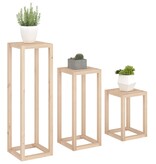 VidaXL 3-delige Plantenstandaardset massief grenenhout