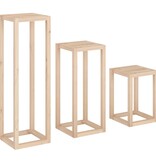 VidaXL 3-delige Plantenstandaardset massief grenenhout