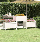 VidaXL Plantenbak 178,5x44x75 cm massief grenenhout wit