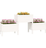 VidaXL Plantenbak 178,5x44x75 cm massief grenenhout wit