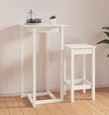 VidaXL Bartafel 60x60x110 cm massief grenenhout wit