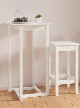 VidaXL Bartafel 60x60x110 cm massief grenenhout wit