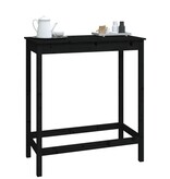 VidaXL Bartafel 100x50x110 cm massief grenenhout zwart