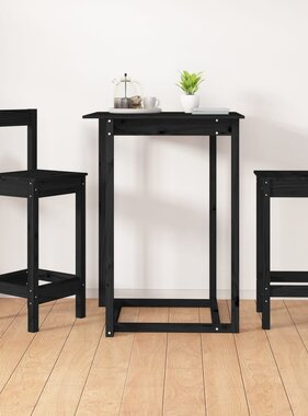VidaXL Barstoelen 2 st 40x41,5x112 cm massief grenenhout zwart