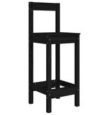 VidaXL Barstoelen 2 st 40x41,5x112 cm massief grenenhout zwart
