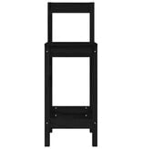 VidaXL Barstoelen 2 st 40x41,5x112 cm massief grenenhout zwart