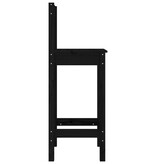 VidaXL Barstoelen 2 st 40x41,5x112 cm massief grenenhout zwart