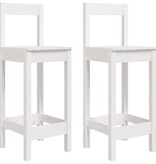 VidaXL Barstoelen 2 st 40x41,5x112 cm massief grenenhout wit