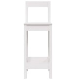 VidaXL Barstoelen 2 st 40x41,5x112 cm massief grenenhout wit