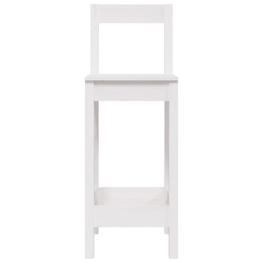 VidaXL Barstoelen 2 st 40x41,5x112 cm massief grenenhout wit
