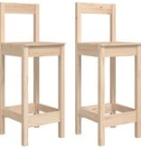 VidaXL Barstoelen 2 st 40x41,5x112 cm massief grenenhout