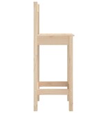 VidaXL Barstoelen 2 st 40x41,5x112 cm massief grenenhout