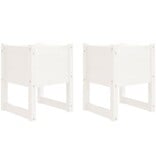 VidaXL Plantenbakken 2 st 40x40x52,5 cm massief grenenhout wit