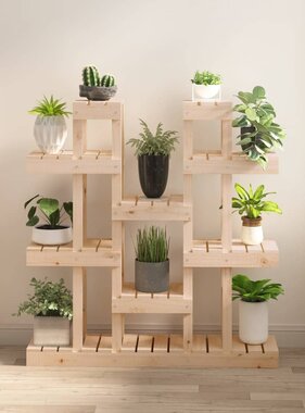 VidaXL Plantenstandaard 104,5x25x109,5 cm massief grenenhout