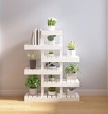 VidaXL Plantenstandaard 85x25x109,5 cm massief grenenhout wit