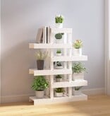 VidaXL Plantenstandaard 85x25x109,5 cm massief grenenhout wit
