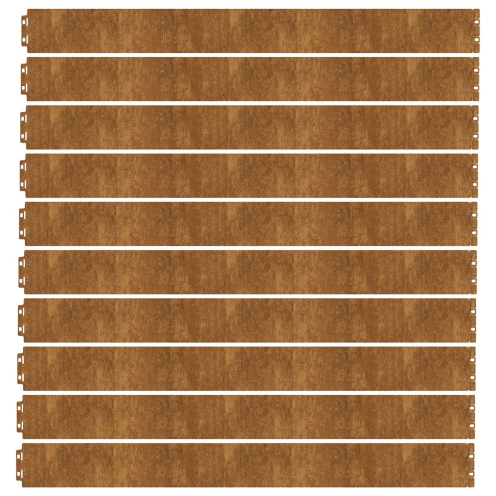 VidaXL Gazonranden 10 stuks 10x103 cm flexibel cortenstaal