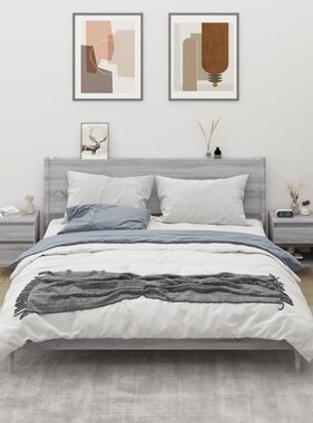 VidaXL Nachtkastjes 2 st 40x35x50 cm grijs sonoma eikenkleurig