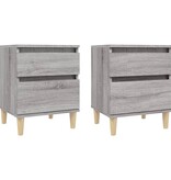 VidaXL Nachtkastjes 2 st 40x35x50 cm grijs sonoma eikenkleurig