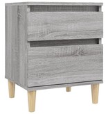 VidaXL Nachtkastjes 2 st 40x35x50 cm grijs sonoma eikenkleurig