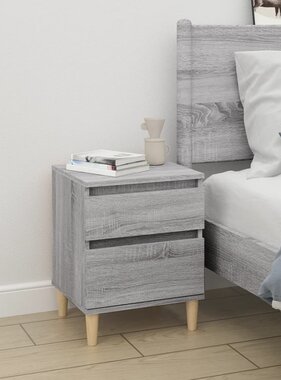 VidaXL Nachtkastje 40x35x50 cm grijs sonoma eikenkleurig
