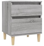 VidaXL Nachtkastje 40x35x50 cm grijs sonoma eikenkleurig