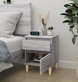 VidaXL Nachtkastje 40x35x50 cm grijs sonoma eikenkleurig
