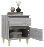 VidaXL Nachtkastje 40x35x50 cm grijs sonoma eikenkleurig