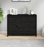 VidaXL Dressoir 100x40x72 cm massief grenenhout zwart