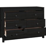 VidaXL Dressoir 100x40x72 cm massief grenenhout zwart