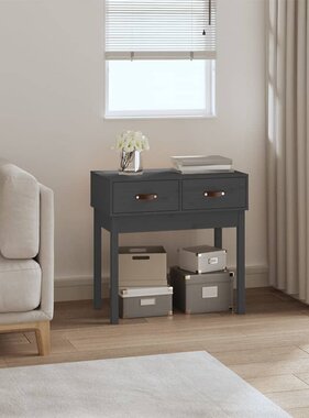 VidaXL Wandtafel 76,5x40x75 cm massief grenenhout grijs