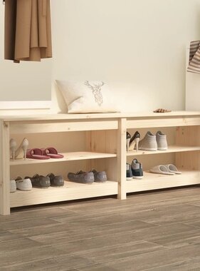 VidaXL Schoenenbank 160x36,5x50 cm massief grenenhout