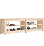 VidaXL Schoenenbank 160x36,5x50 cm massief grenenhout